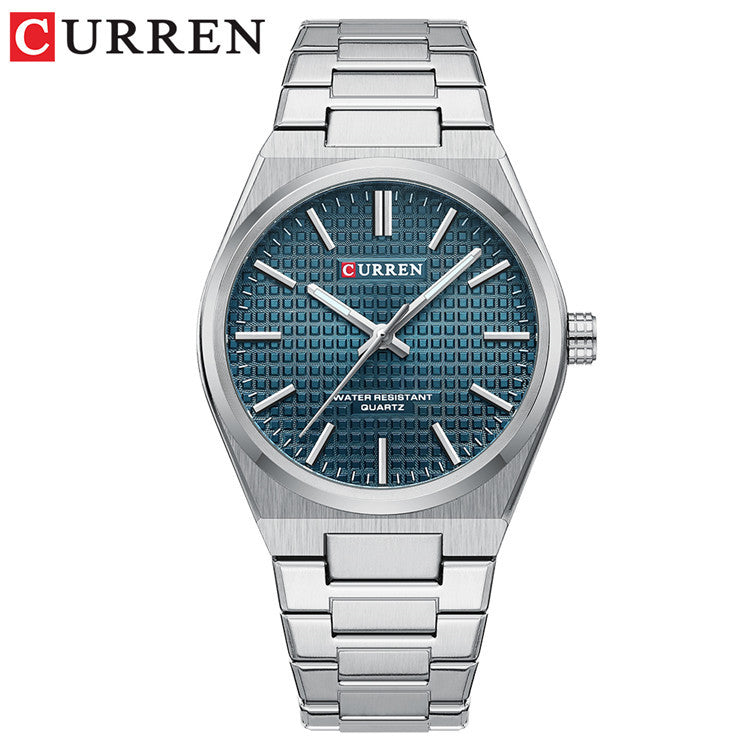A 8439 Steel Strap Watch Simple Calendar Large Dial Business Watch Waterproof Boys Fashion