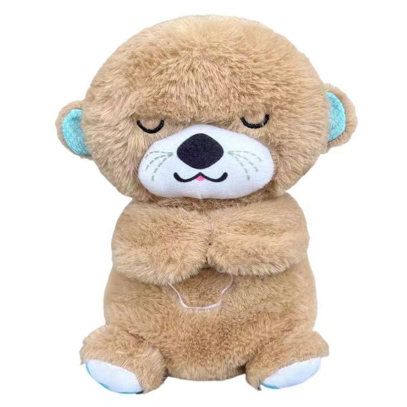 A breath otter breath bear cute plush toy soothing luminous doll cute sweet sleeping position otter sleeping