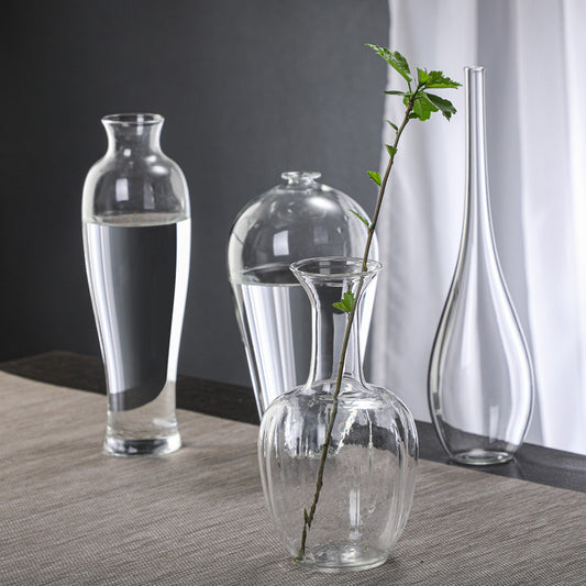 A glass vase transparent water flower cultivator