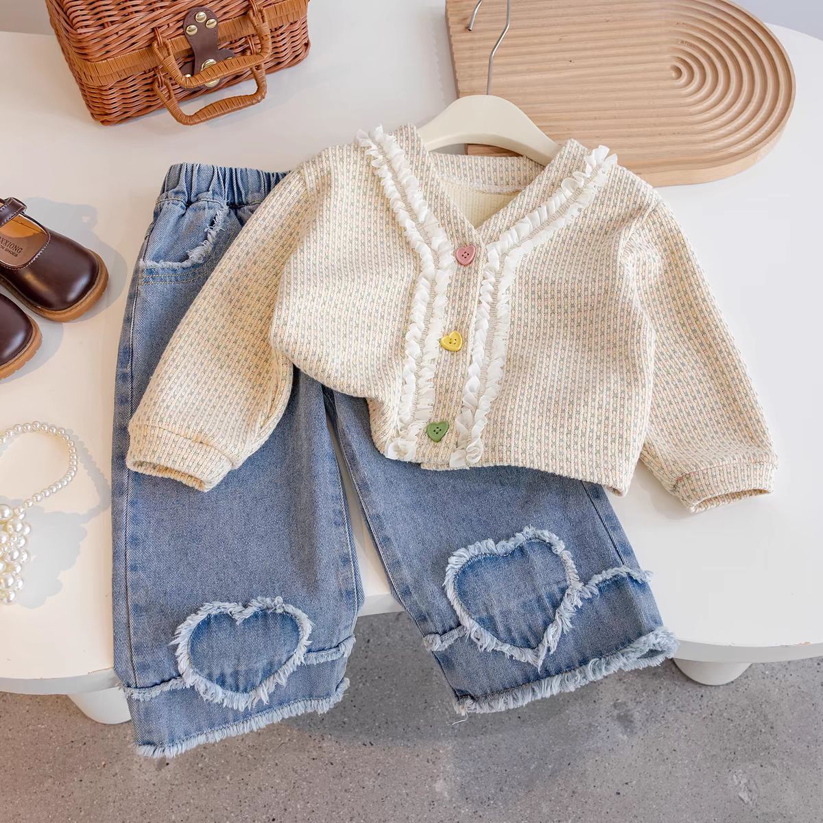 A girls jeans suit