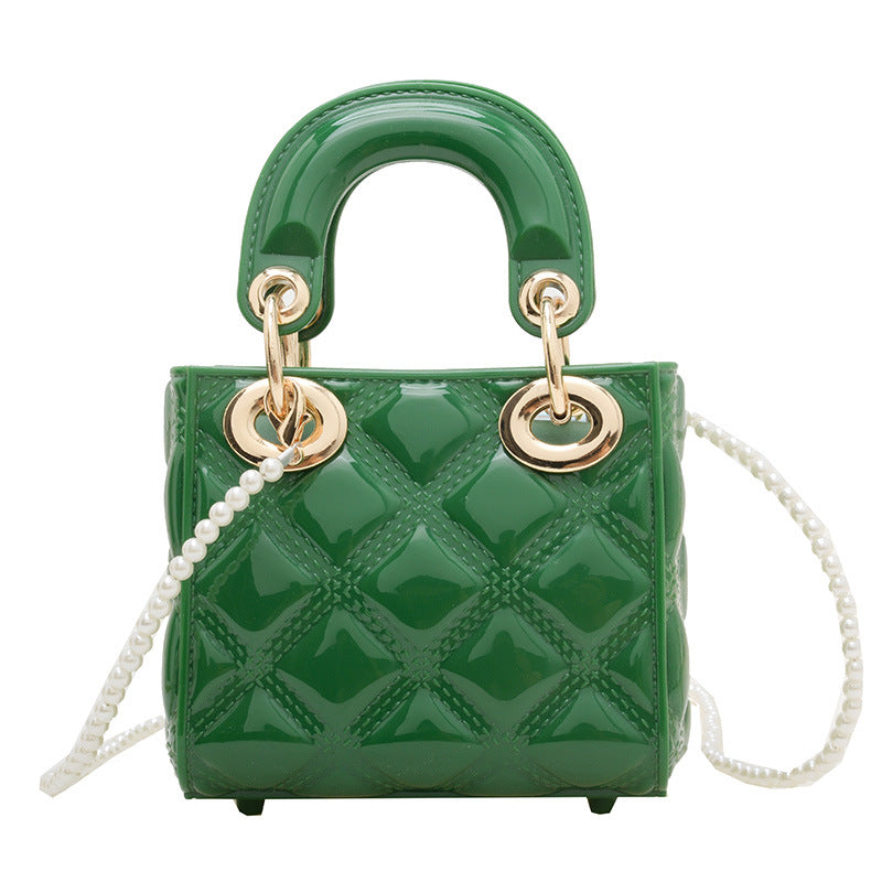 A summer new jelly bag children's bag mini bag diamond Princess Diana bag pvc bag pearl messenger women's bag - Mixbatch