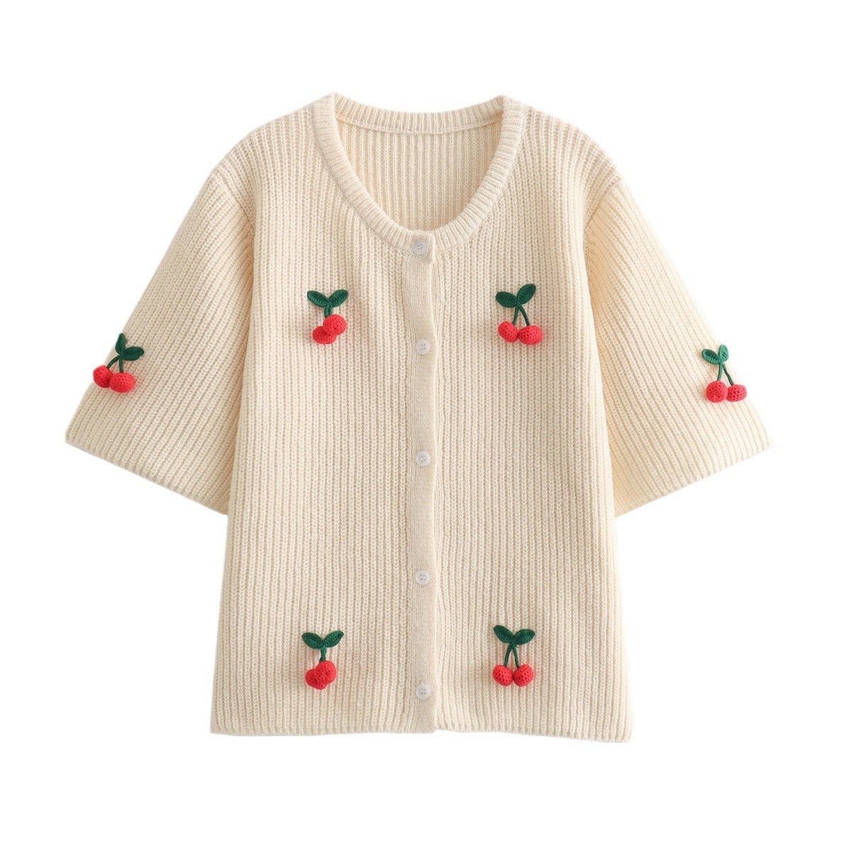 A cherry garnish sweater