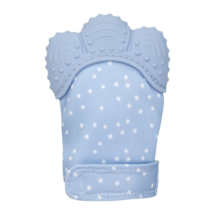 A Silicone molar gloves Food grade Baby imitation finger molar stick Hand guard Sound toy