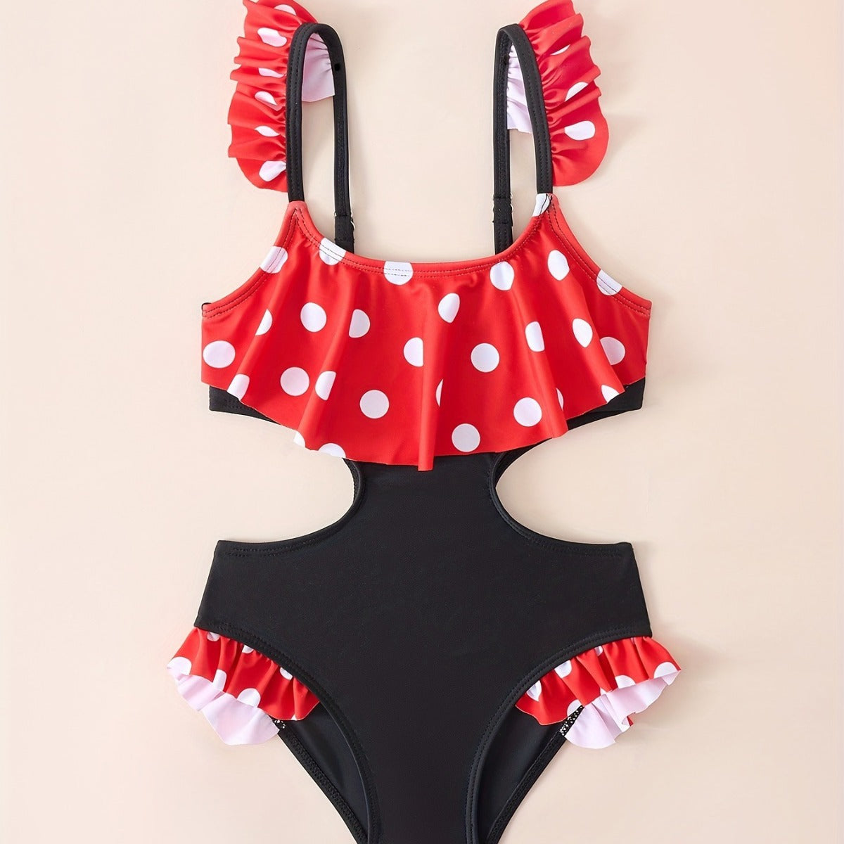 A new girls swimsuit ruffle leaf edge fish scale pattern - Mixbatch