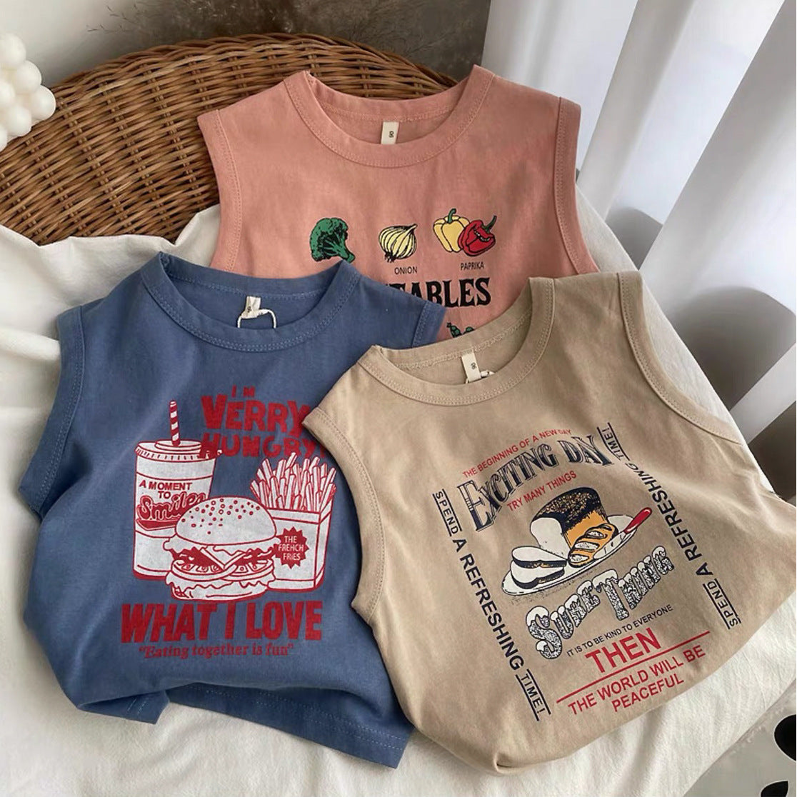 A children's pure cotton vest summer thin - Mixbatch