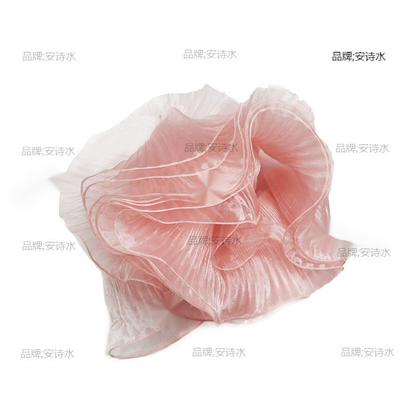 A large wave lace, transparent pleated ruffle edge, wedding dress children's clothing accessories designer fabric - Mixbatch