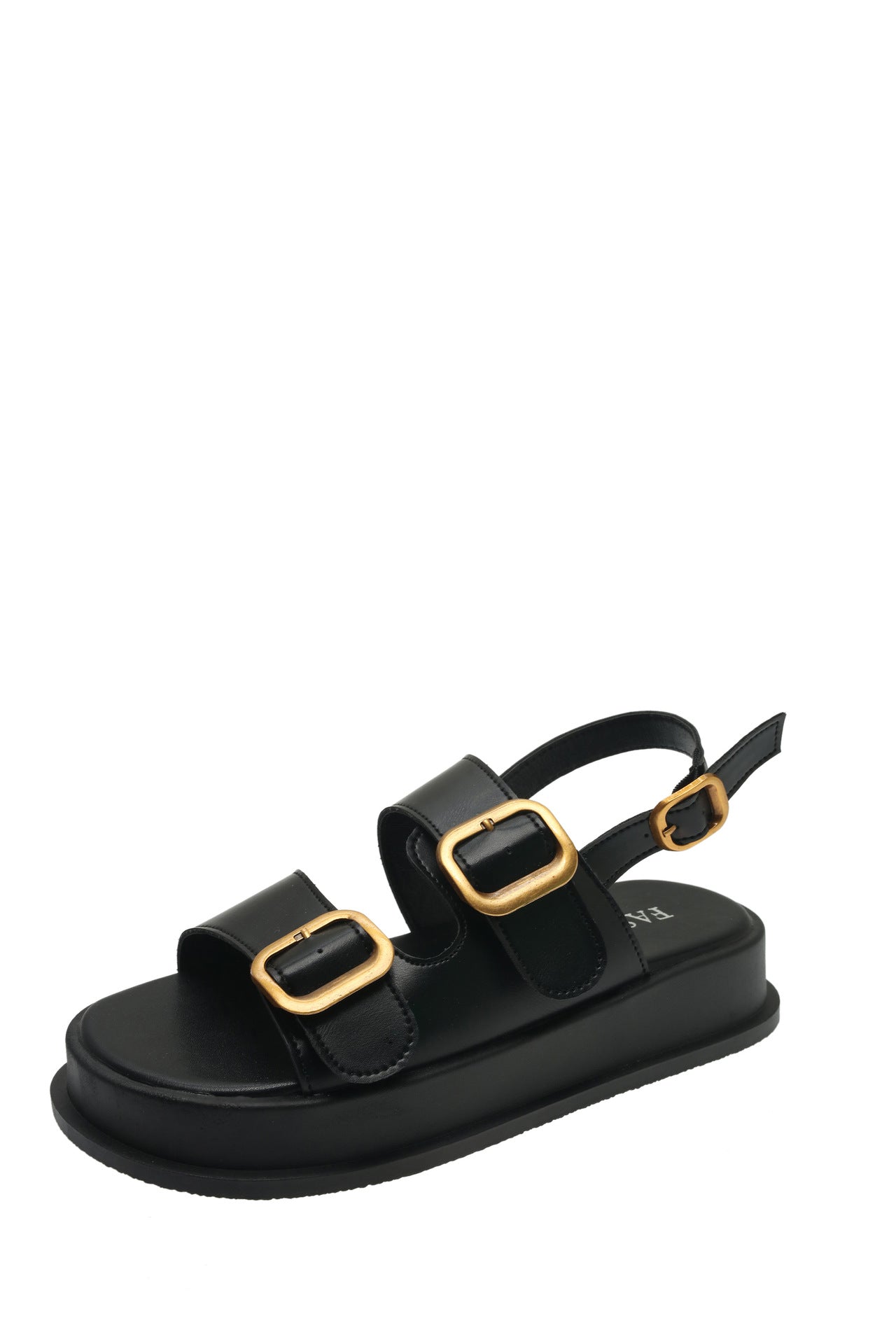 A muffin platform casual sandals women's summer new fashion double-breasted metal buckle foreign trade Roman sandals women