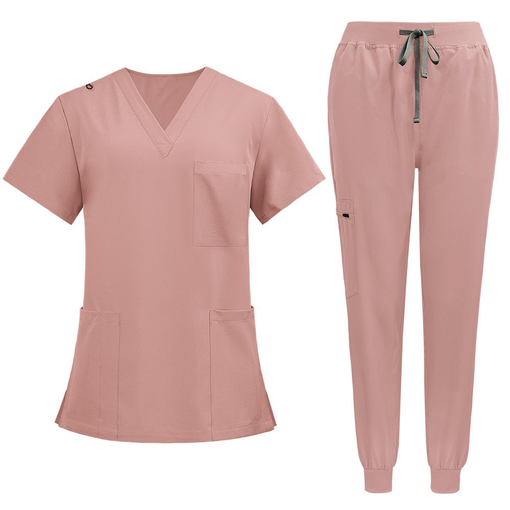 A Operating room short-sleeved hand washing clothes women's skin management nurse clothes surgeon isolation clothes work clothes