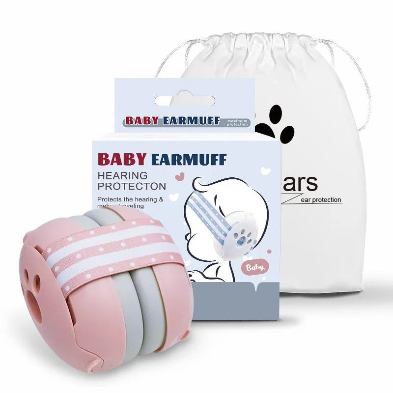A Baby protection Anti-noise earmuffs Children's sleep soundproof earphones Children's protective earmuffs Head wearing webbing model