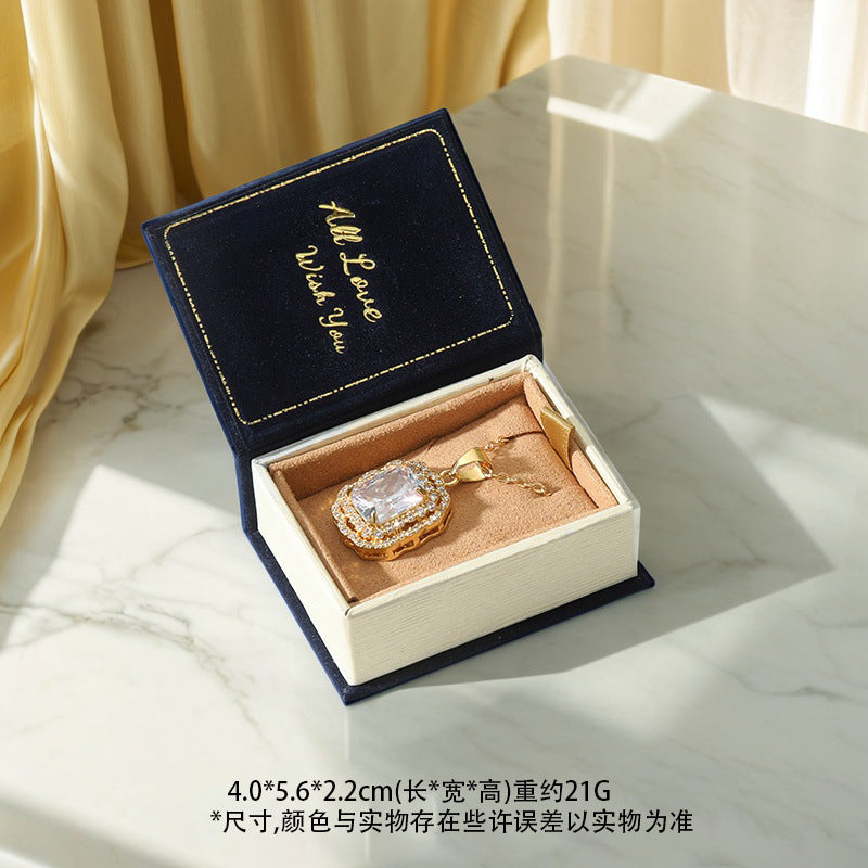 A clamshell jewelry box custom LOGO