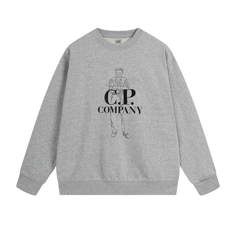A crew neck sweater