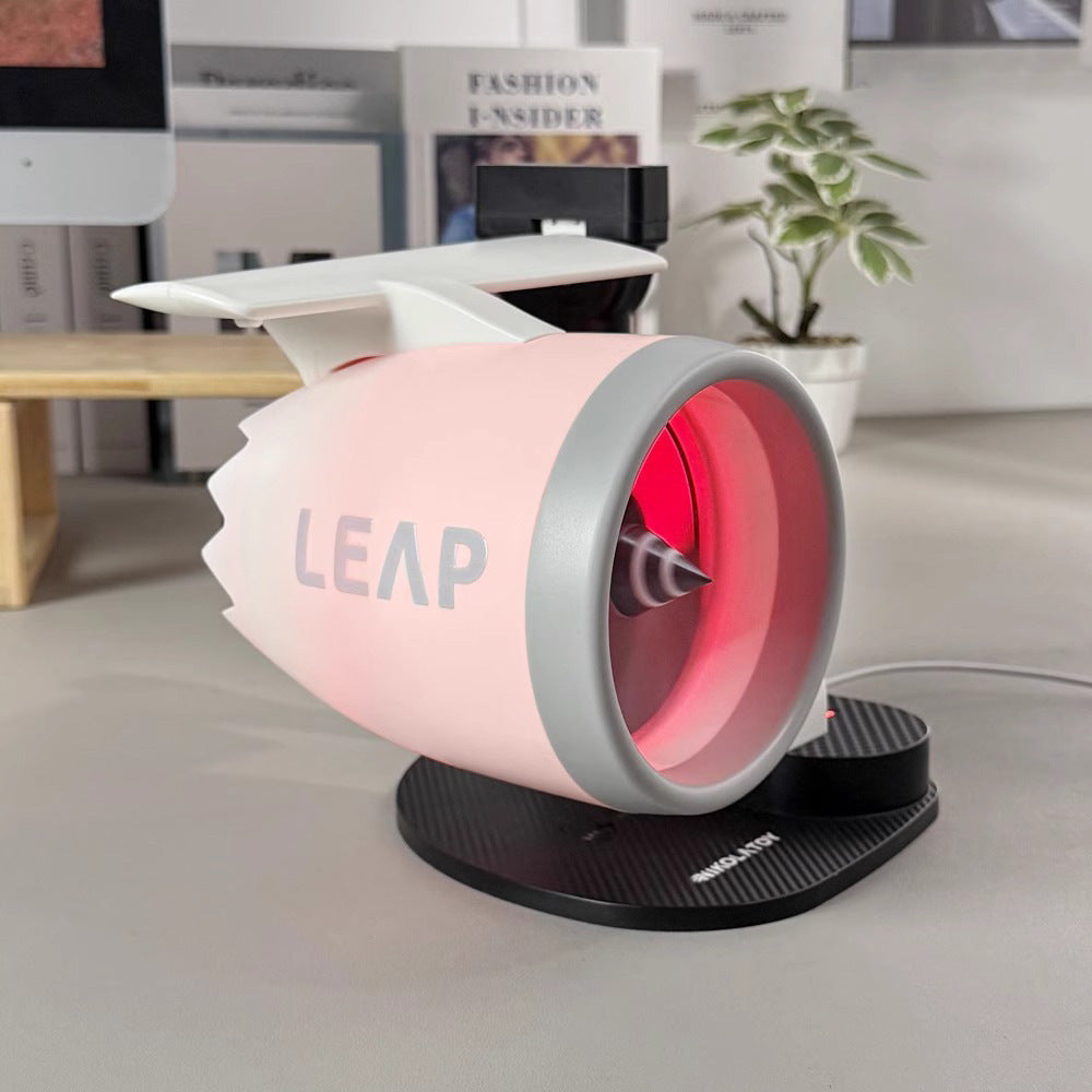 A new desktop turbofan aircraft engine creative fan humidification spray with light desktop turbofan technology