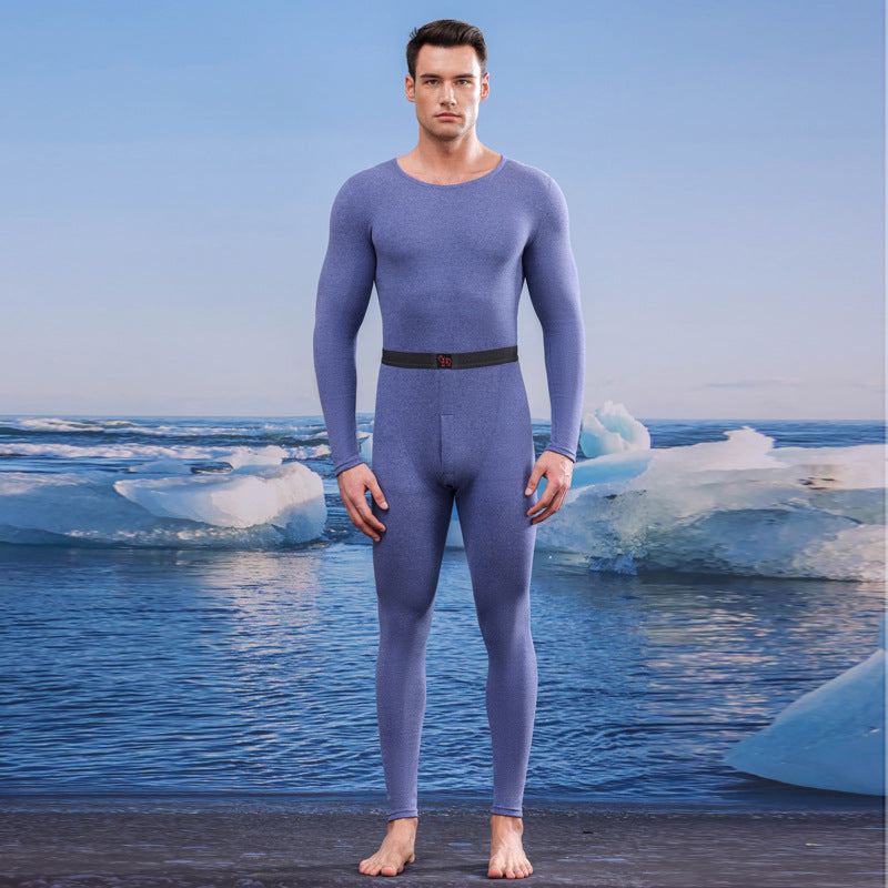 A autumn and winter silk wool thermal underwear female couple German velvet heating thickened primer long johns set wholesale - Mixbatch