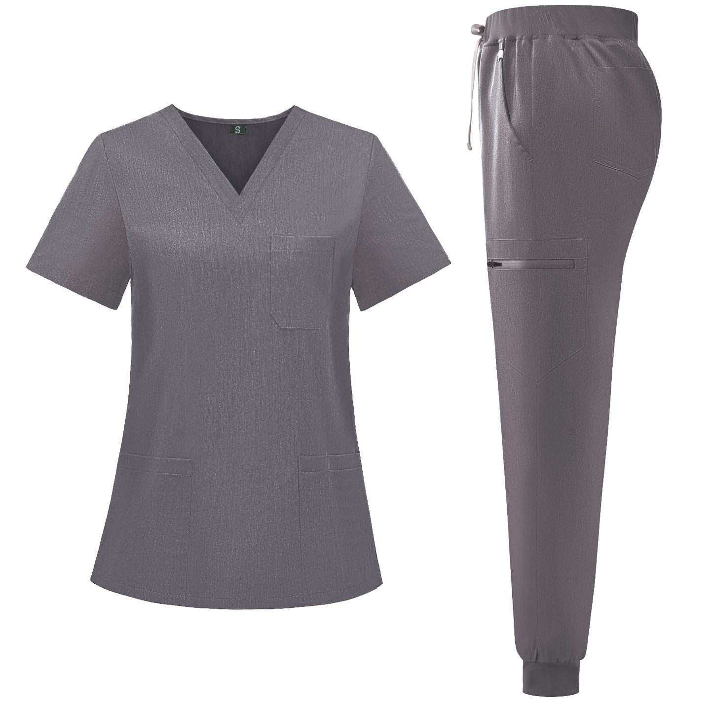 A female European and American V-neck short-sleeved hospital surgical clothes, nurse clothes, oral department nursing home pharmacy set, hand washing clothes