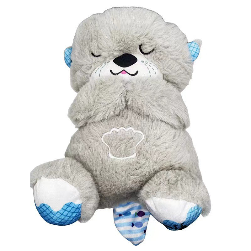 A breath otter breath bear cute plush toy soothing luminous doll cute sweet sleeping position otter sleeping