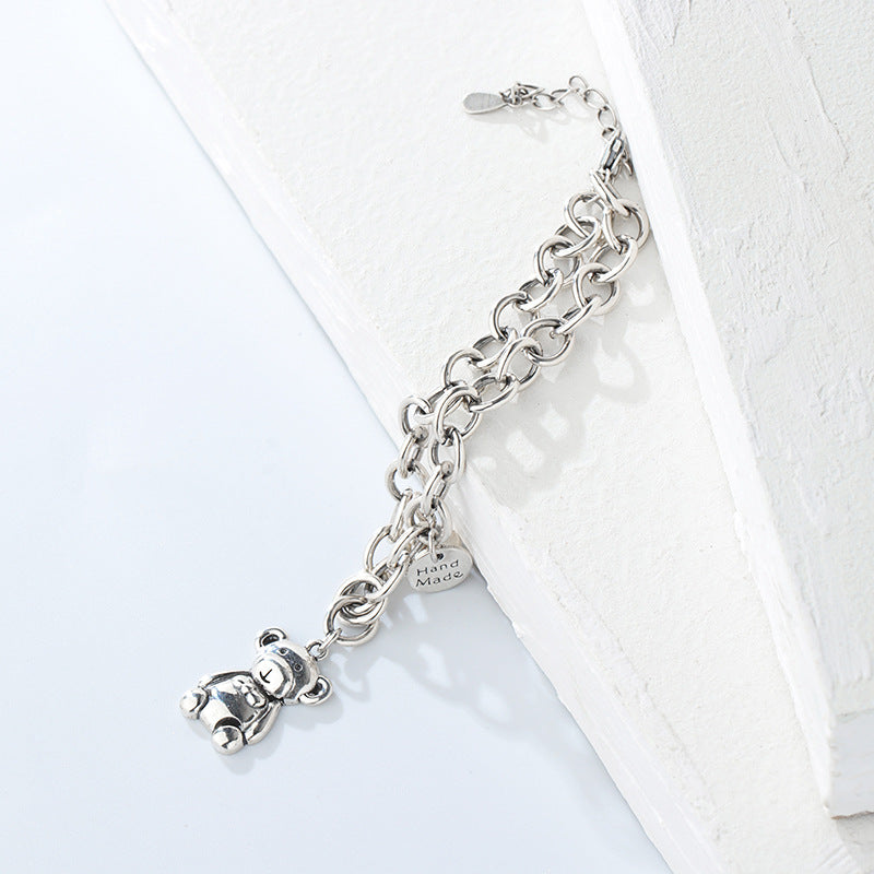 A S925 Sterling Silver Bear Bracelet