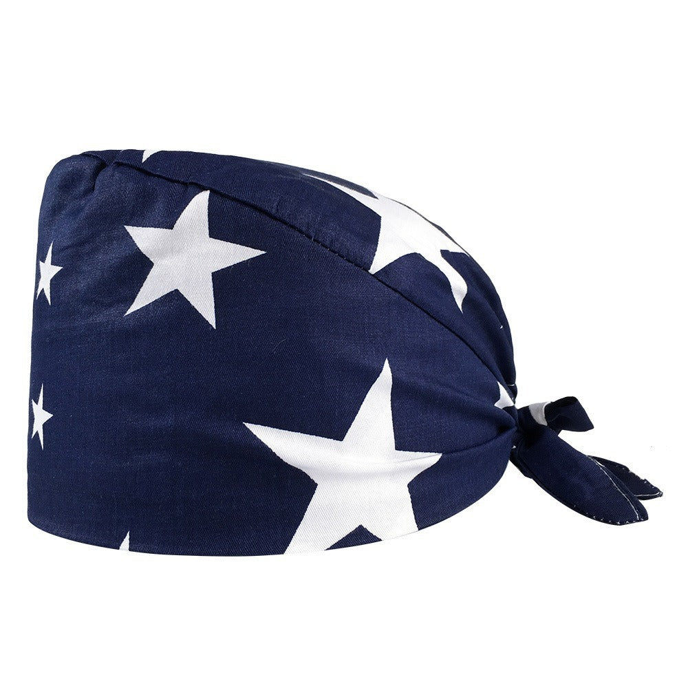A Cross-border surgical cap Cotton solid color nurse operating room cap Sweat-absorbing and windproof confinement cap Dental dentist cap