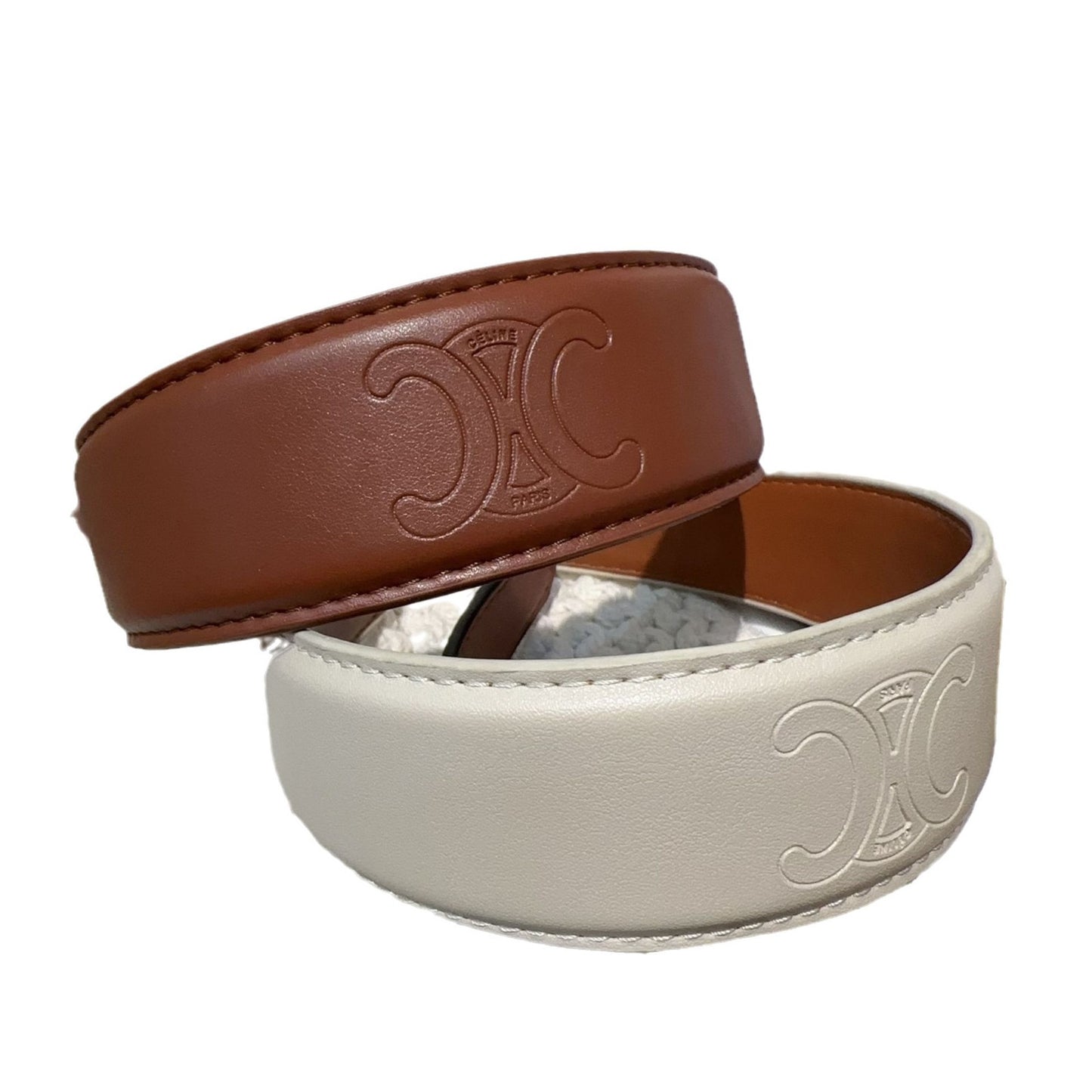 A French high-end sense retro leather letter headband stepping on the line pressing the edge wide edge going out headband heavy industry light luxury hair accessories women
