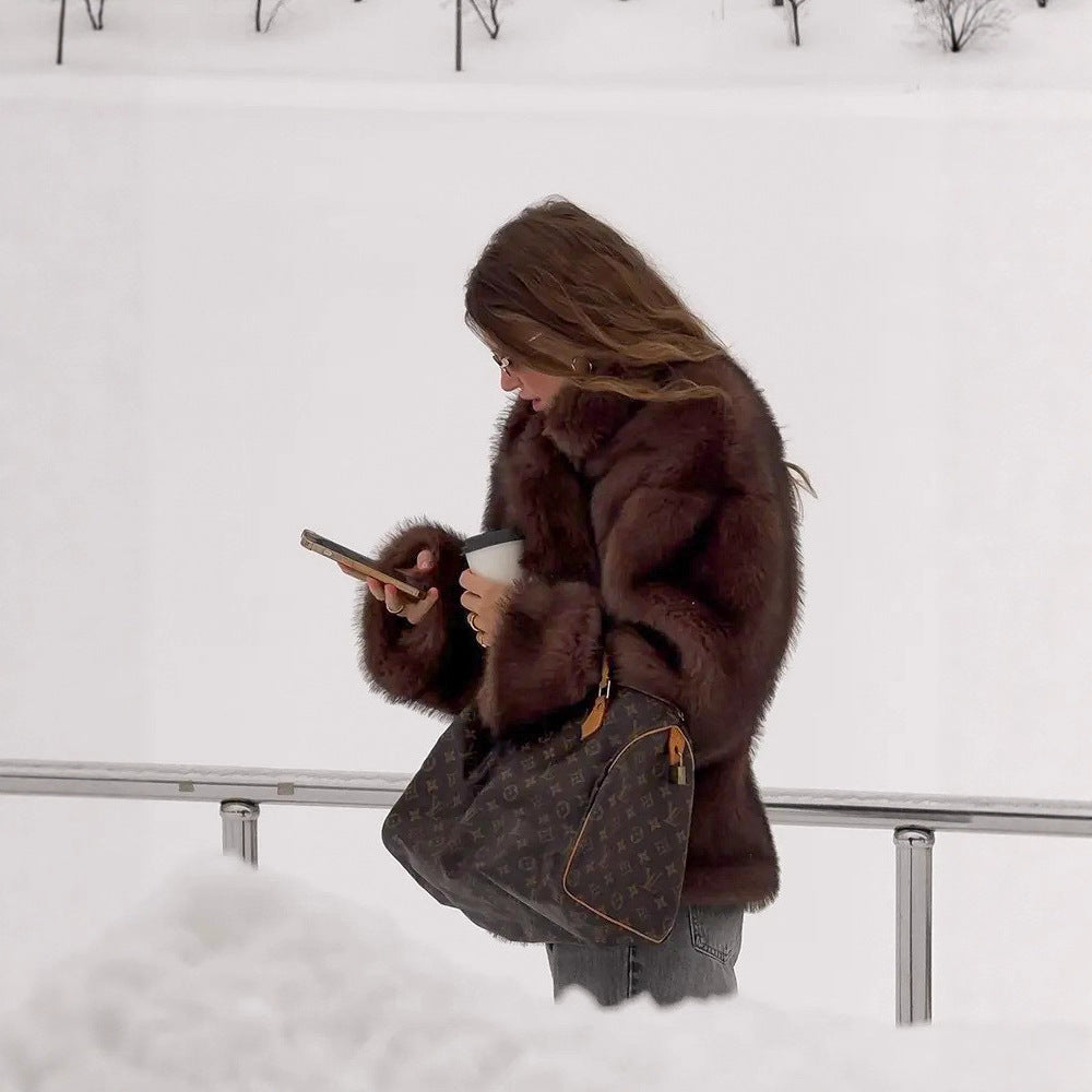 A faux fur jacket