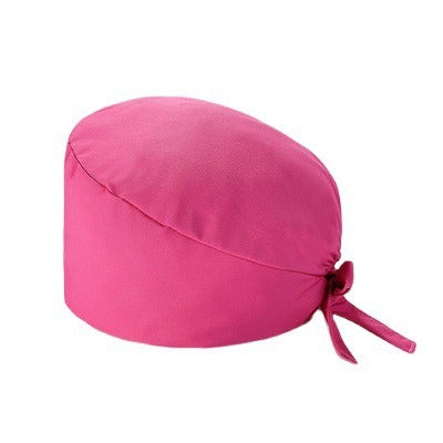 A Cross-border surgical cap Cotton solid color nurse operating room cap Sweat-absorbing and windproof confinement cap Dental dentist cap