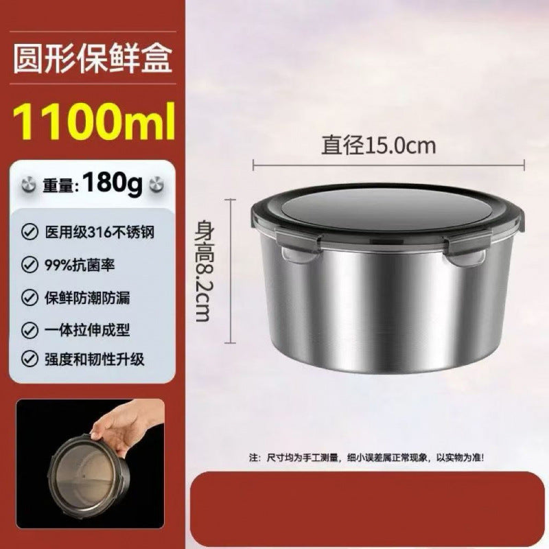 A 316 stainless steel airtight food storage container
