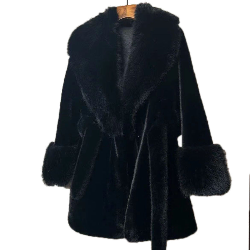 A imitation fox fur plush coat high fashion version