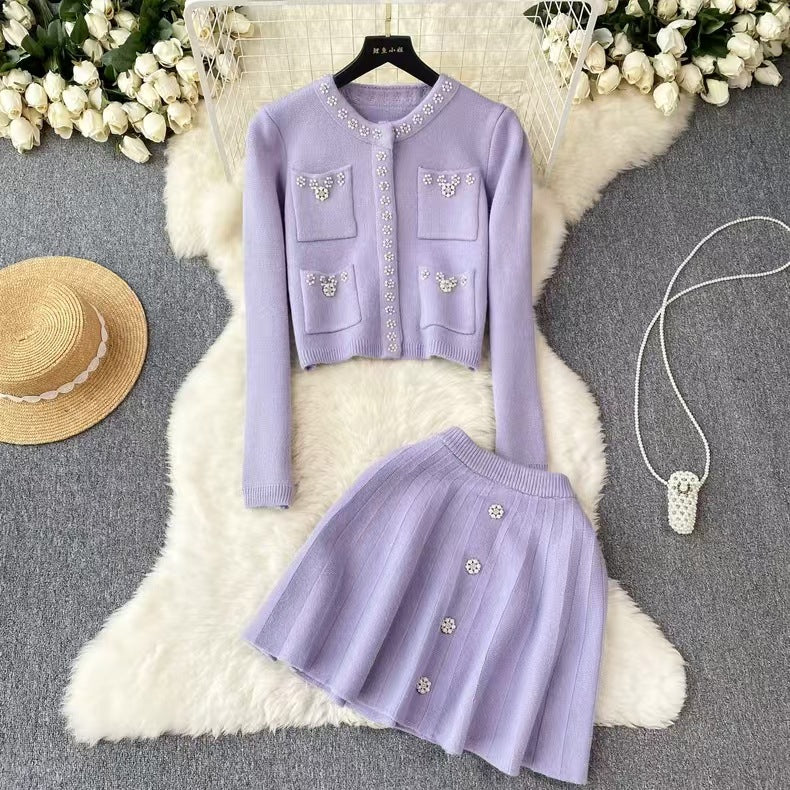 A knitted skirt set
