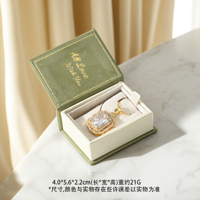 A clamshell jewelry box custom LOGO