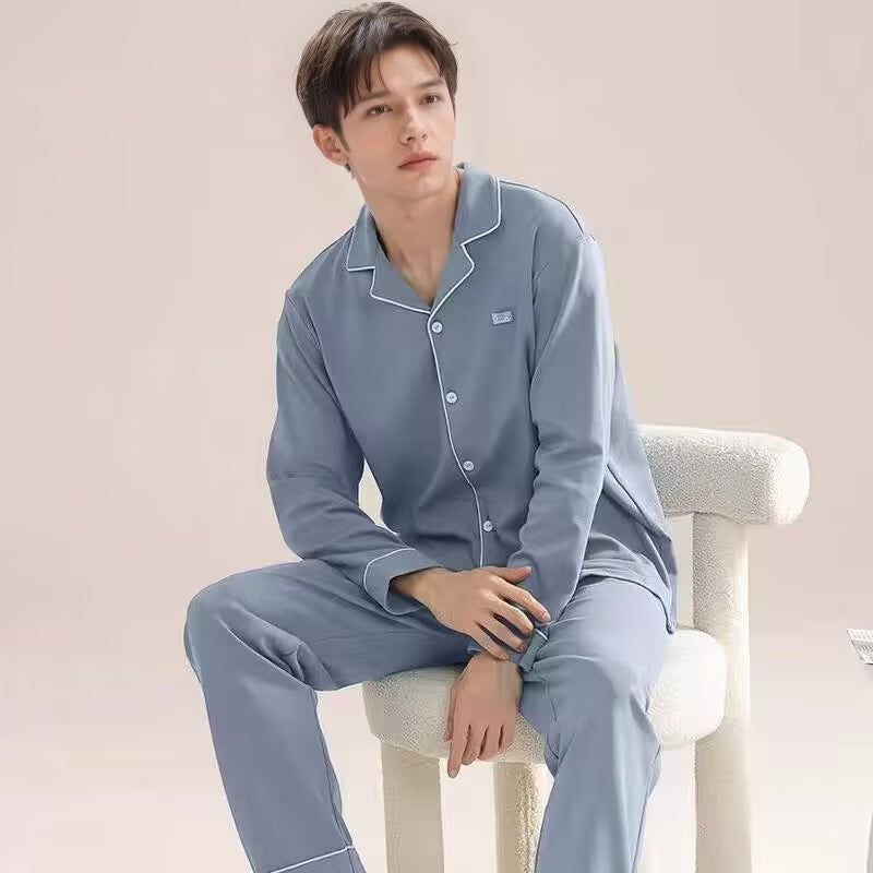 A men's pure cotton pajama set