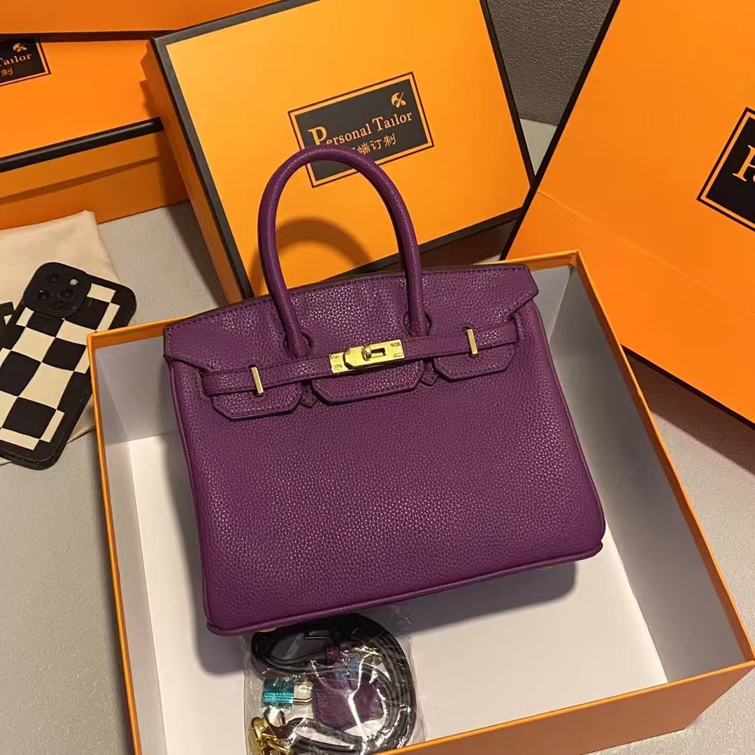 A high-end textured women's bag handbag 30CM soft leather European and American fashion TOGO platinum bag exquisite and versatile