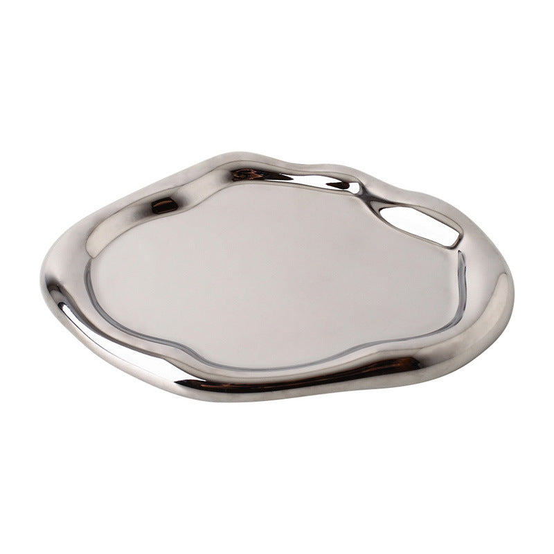A Creative light luxury decorative tray Ceramic storage tray Fruit snack tray Coffee table jewelry tray Cross-border hot mining