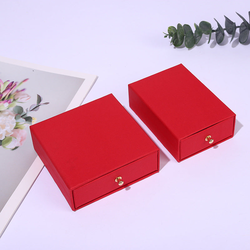 A rivet drawer jewelry box hot gold stamping process