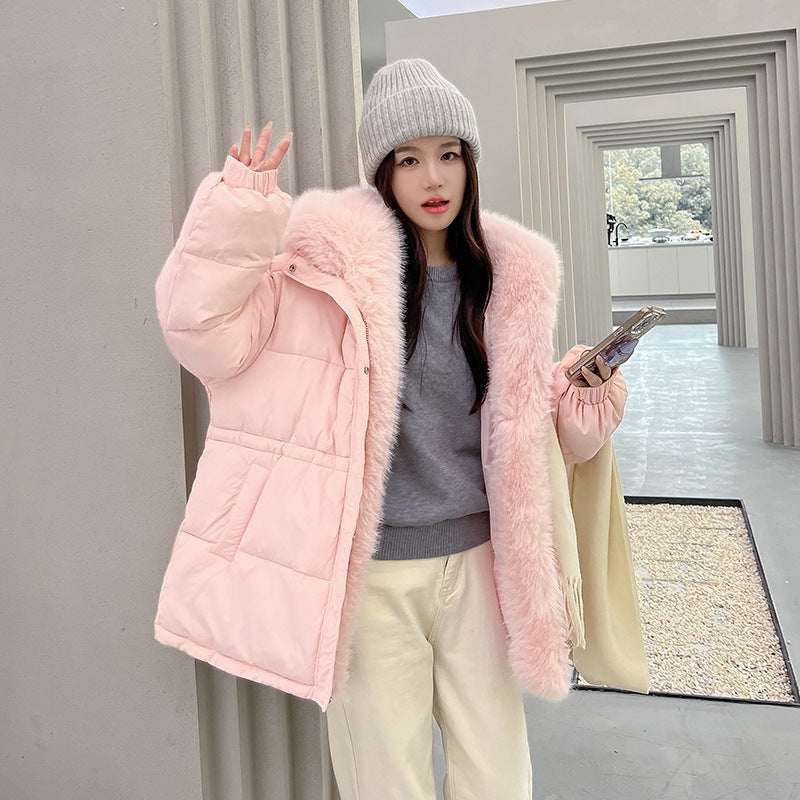 A Fleece-Lined Thickened Warm Jacket