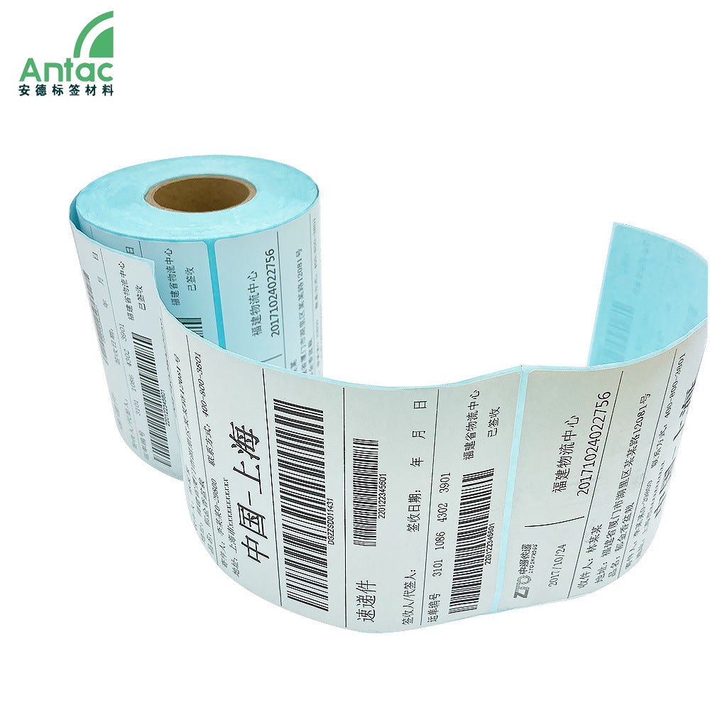 A water proof /oil proof/frction resistant Thermal paper Self-adhesive label 100 * 100 barcode printing paper Express surface sheet Thermal label paper