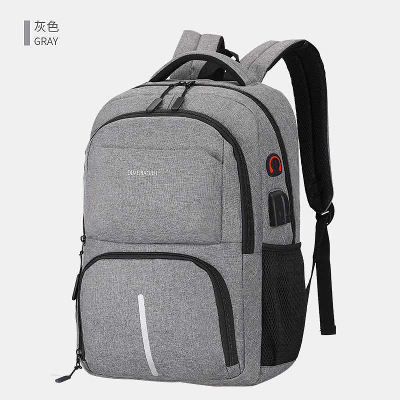 A Backpack Men's Large Capacity Simple Business Computer Backpack Outdoor Leisure Travel Student School Bag