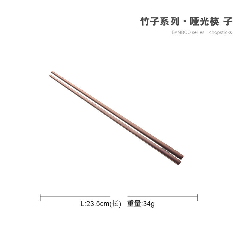 A stainless steel knife and fork set