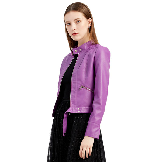 A women's leather jacket