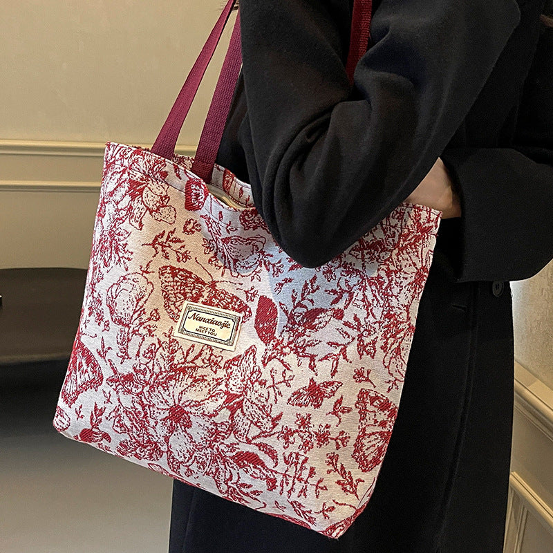 A new canvas bag women's ins versatile shopping commuter tote bag women's bag