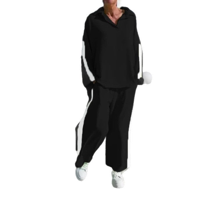 A lady's long-sleeved trousers suit