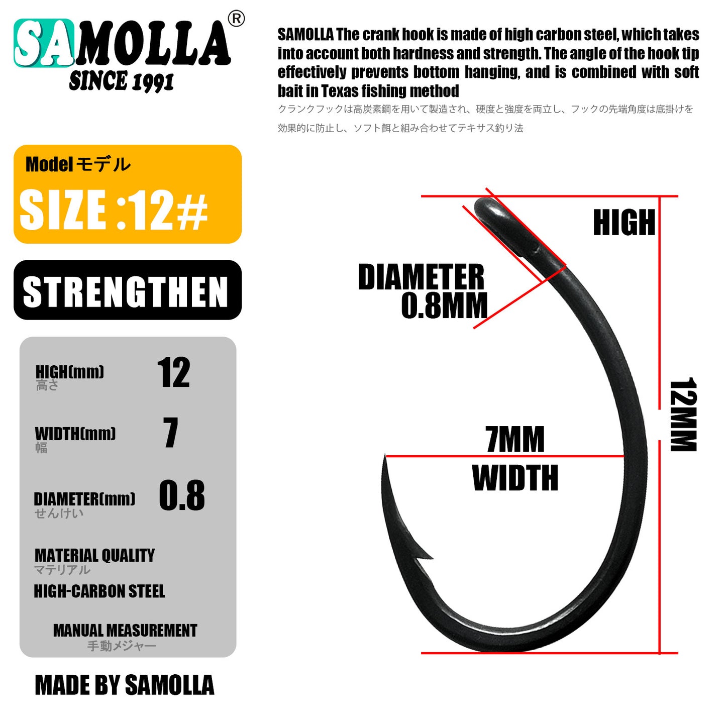A Enhanced Reverse Fishing Hook – Thick, Reinforced, Teflon Finish for Lures
