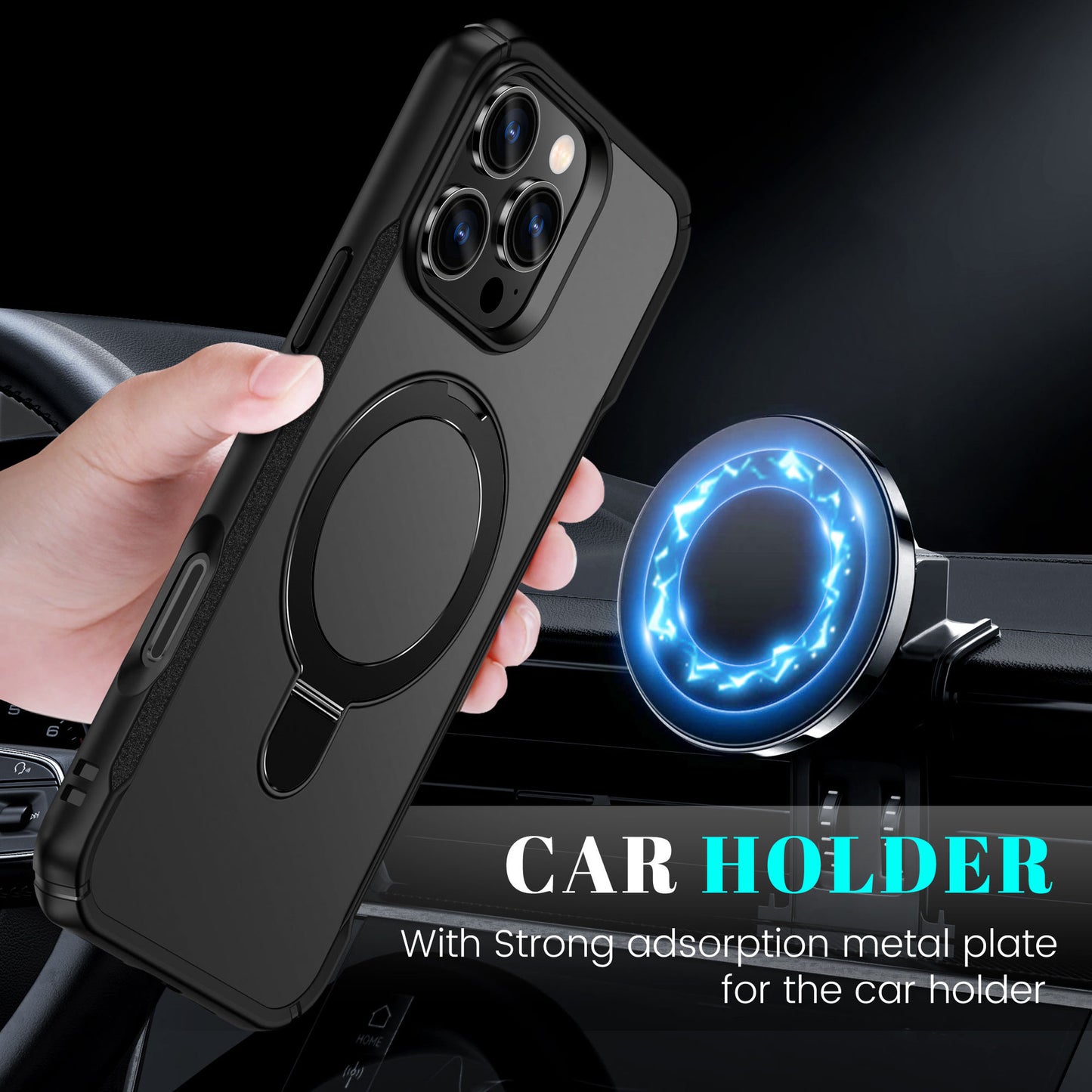 A Magnetic Ring Holder Phone Case