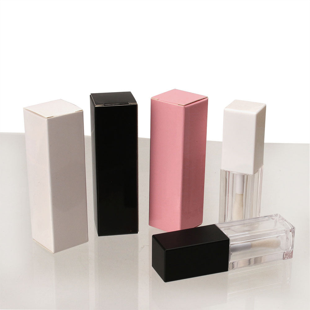 A spot pink lipstick lip gloss tube packaging carton cosmetic packaging white empty box 25X87mm printable logo MOQ: 100 PIECE - Mixbatch