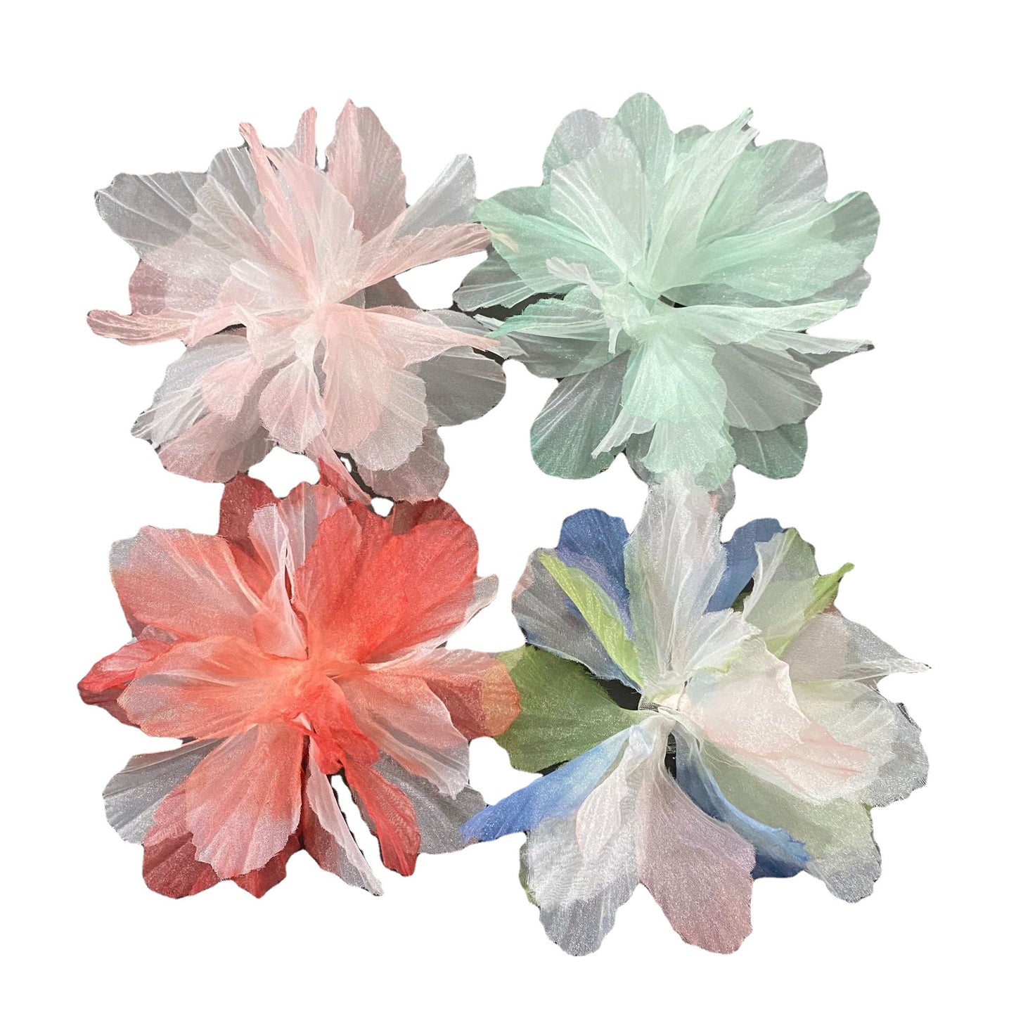 A 14cm three-dimensional organza lace DIY gradual change handmade flower clothing accessories decorative flower ballet doll dance dress - Mixbatch
