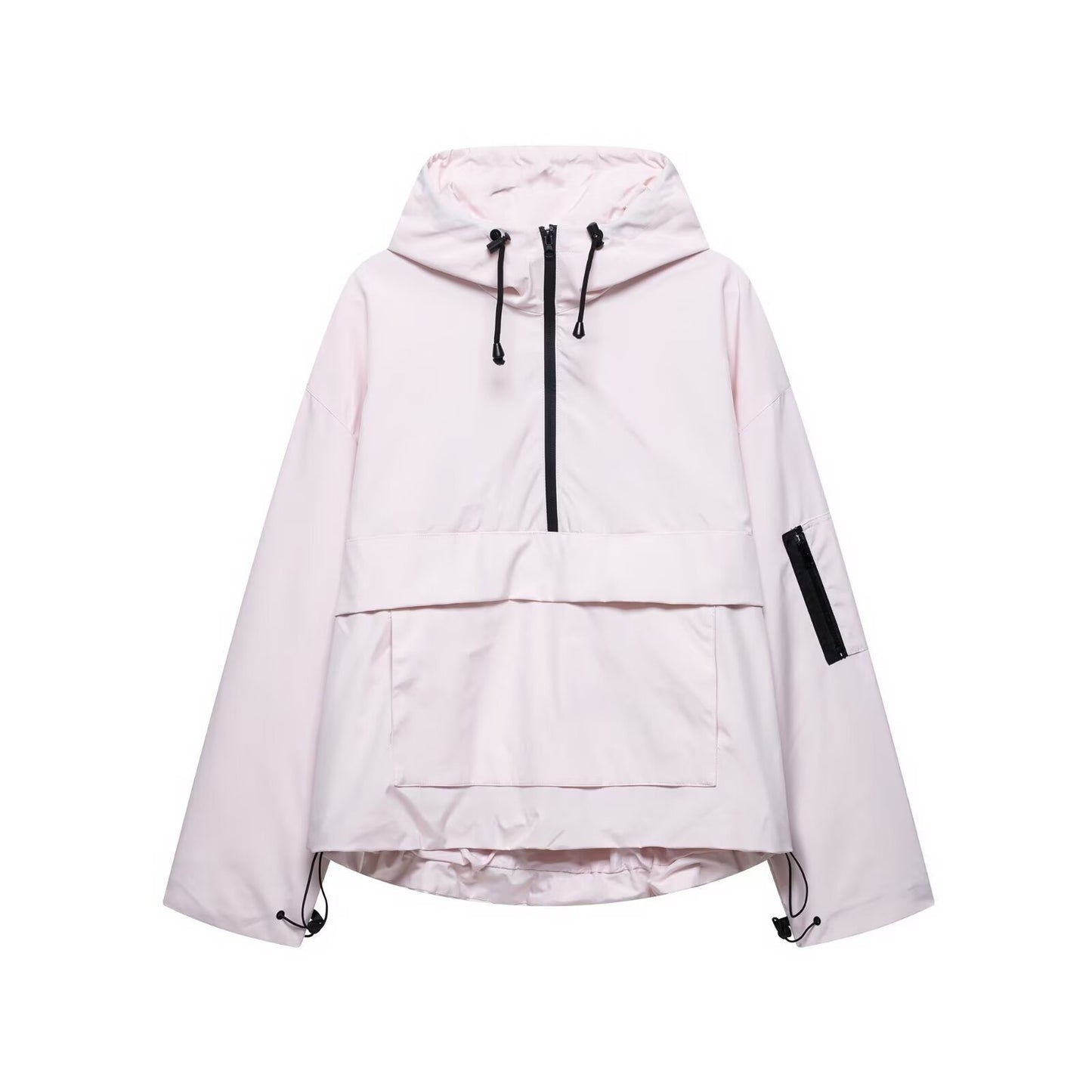A hooded jacke