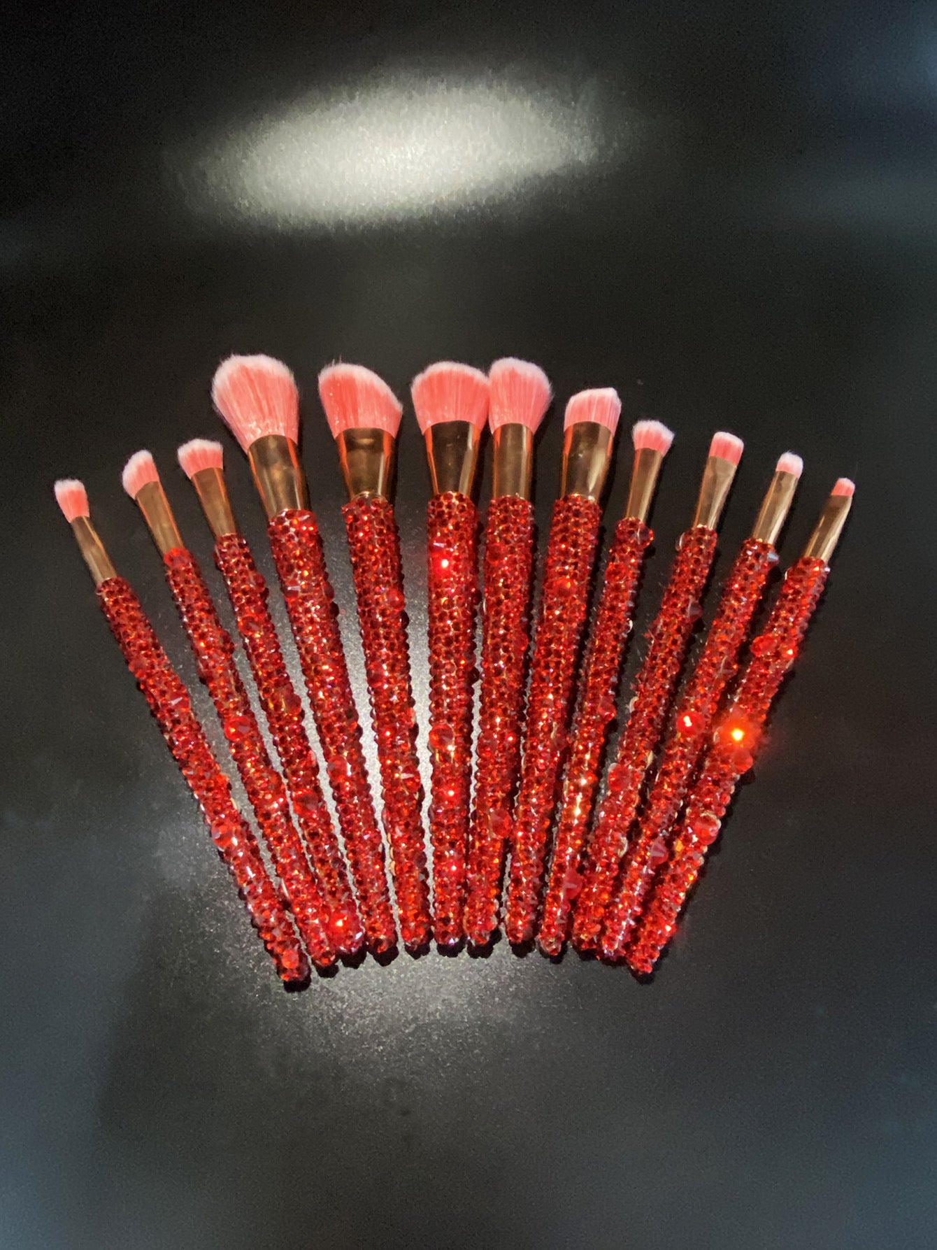 A 12 pcs full of diamond makeup brushes professional face and eye beauty kit, full of diamond Blingbling beauty - Mixbatch