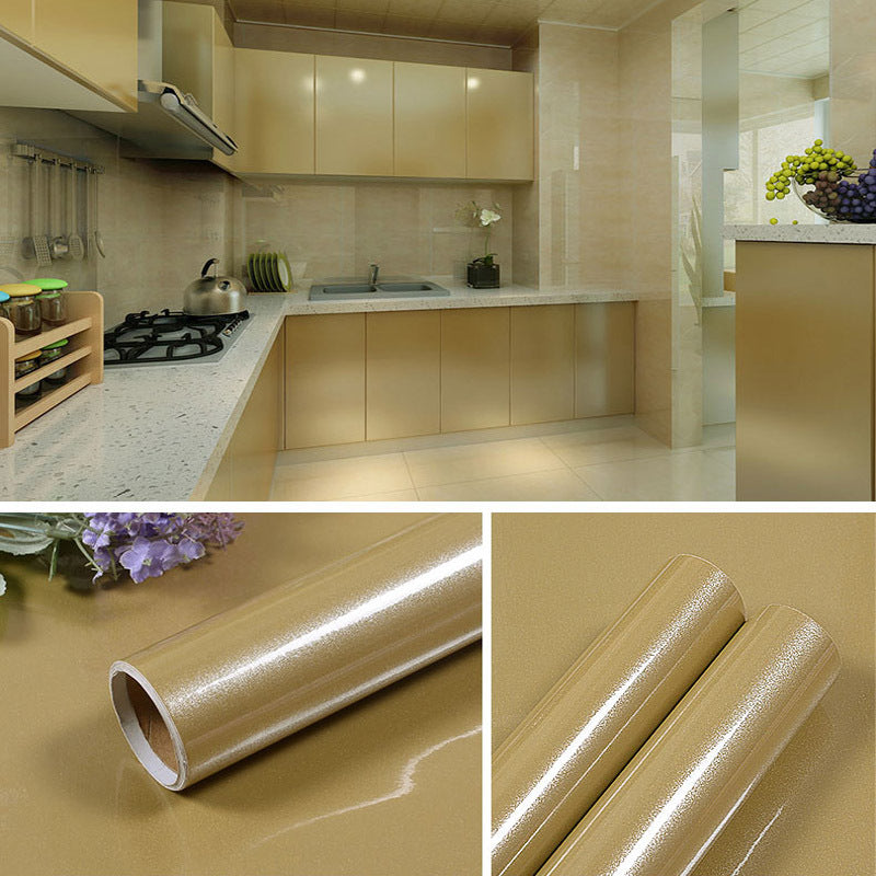 A cabinet self-adhesive sticker furniture renovation waterproof thickened paint wallpaper pearlescent cabinet room wardrobe solid color pvc wallpaper