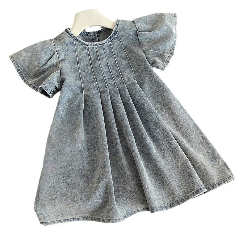 A new children's foreign soft denim skirt little girl fashionable princess skirt - Mixbatch