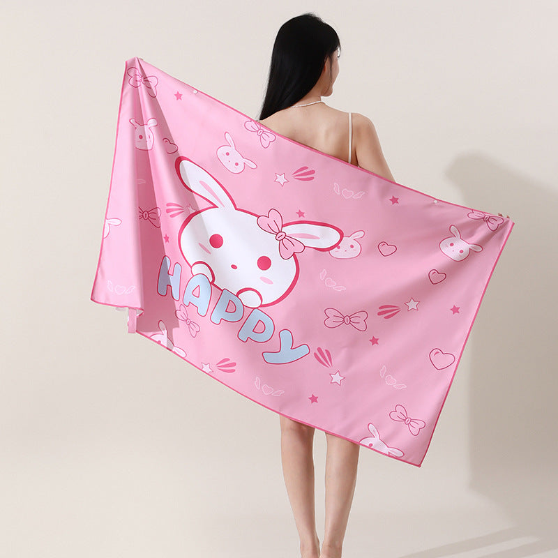 A microfiber double-sided velvet beach towel