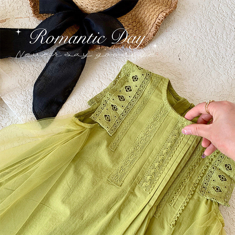 A Korean version of children's clothing girls' dress summer new foreign style medium children's temperament long dress little girl princess dress