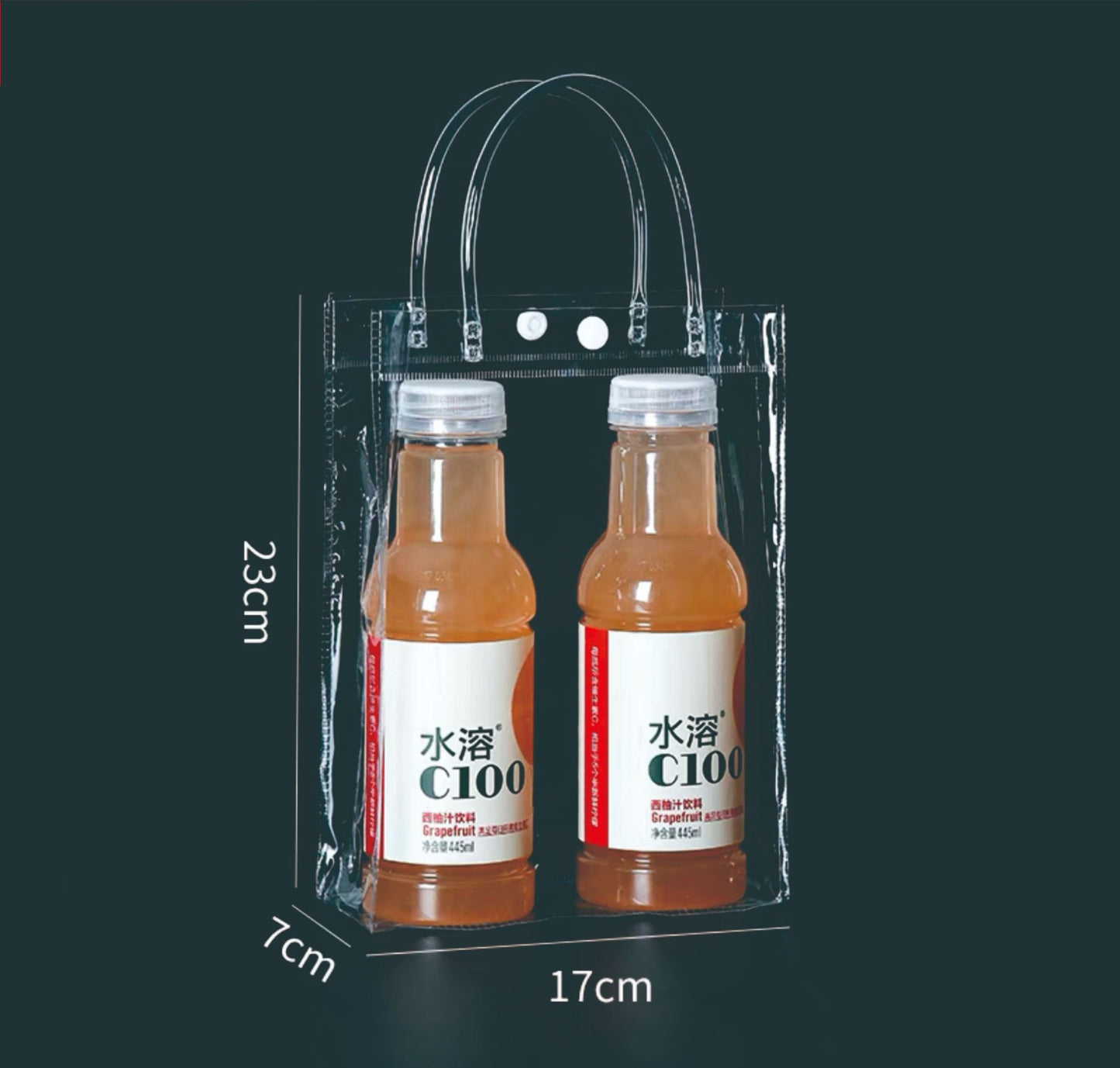 A Spot plastic pvc tote bag, transparent gift packaging bag, milk tea with hand gift, hi candy, portable pvc packaging bag